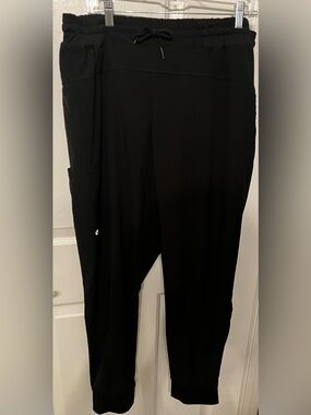 Barco One Women’s Black Scrub Pants Jogger Style With Drawstring Waist Size 2XL